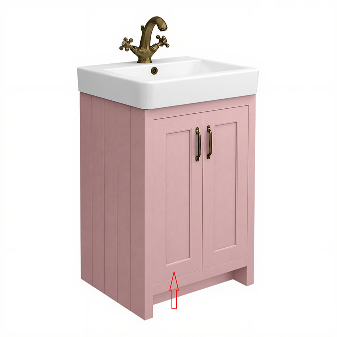 Left Hand Door for Chatsworth 525mm 2 Door Basin Unit Dusky Pink