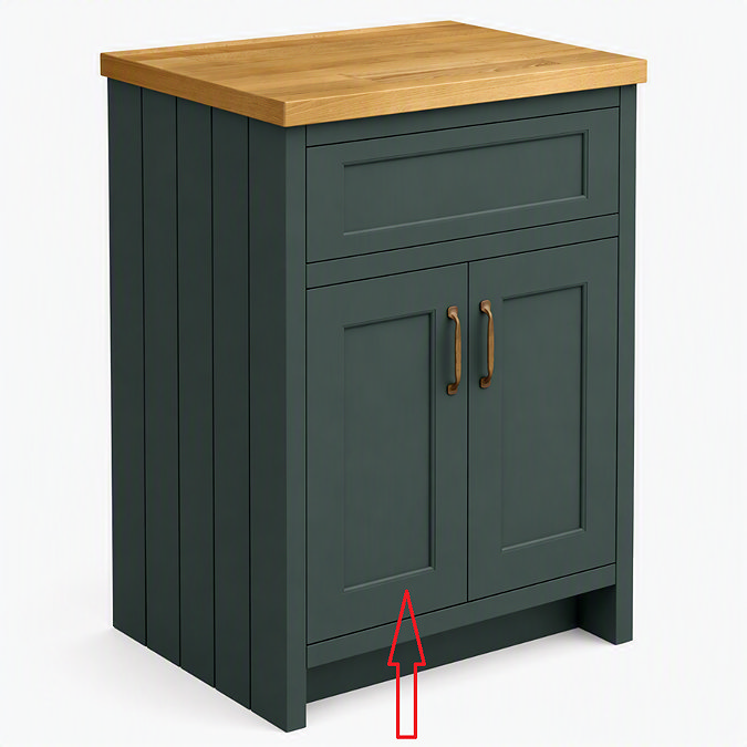 Left Hand Door for Chatsworth 590mm Traditional Green Vanity Unit