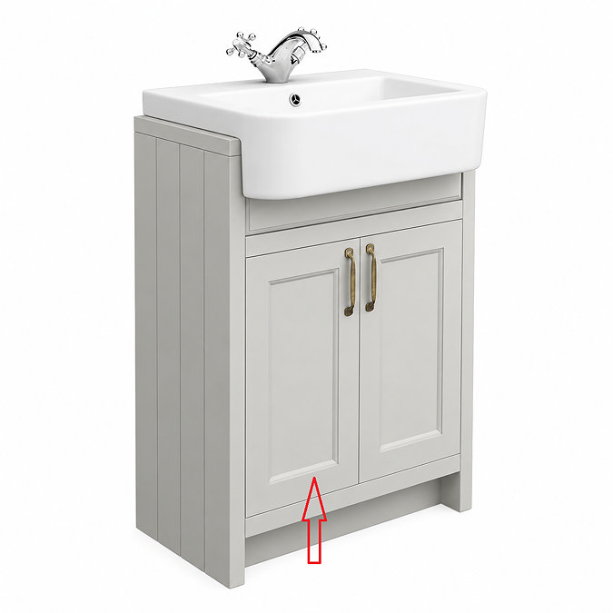 Left Hand Door for Chatsworth 600mm Grey Semi Recessed Basin Unit