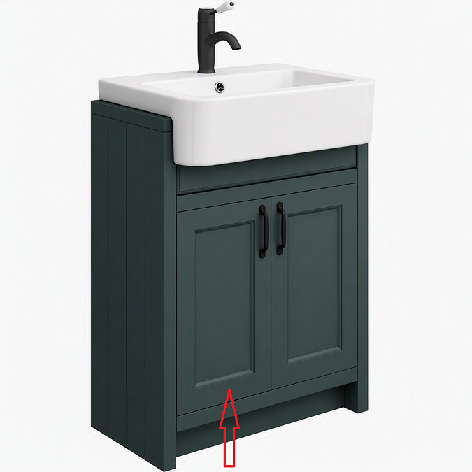 Left Hand Door for Chatsworth 600mm Semi Recessed Green Basin Unit