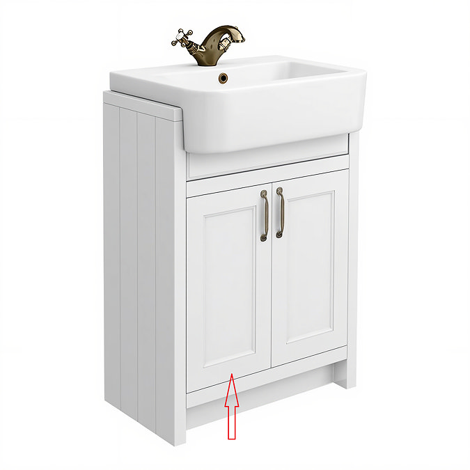 Left Hand Door for Chatsworth 600mm White Semi Recessed Basin Unit
