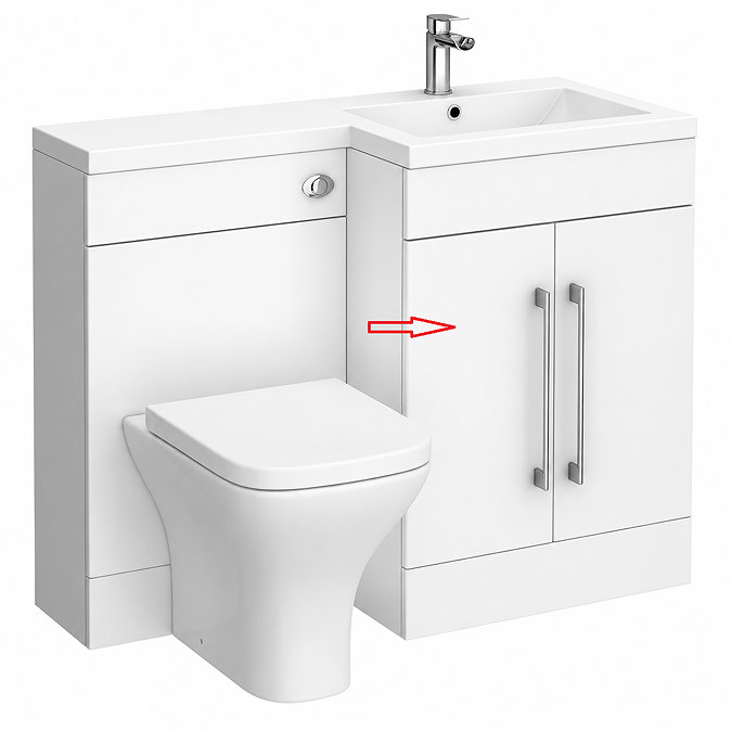 Left Hand Door for Valencia 1100mm White Gloss Combination Basin Unit