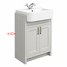 Left Hand Side Panel for Chatsworth 600mm Grey Semi Recessed Basin Unit