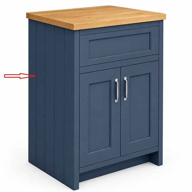 Left Hand Side Panel for Chatsworth Blue 610mm Vanity Unit
