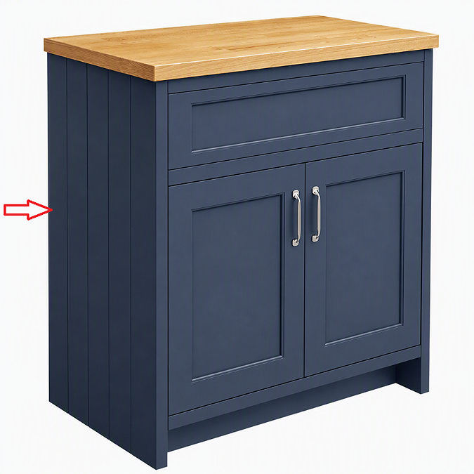 Left Hand Side Panel for Chatsworth Blue 810mm Vanity Unit