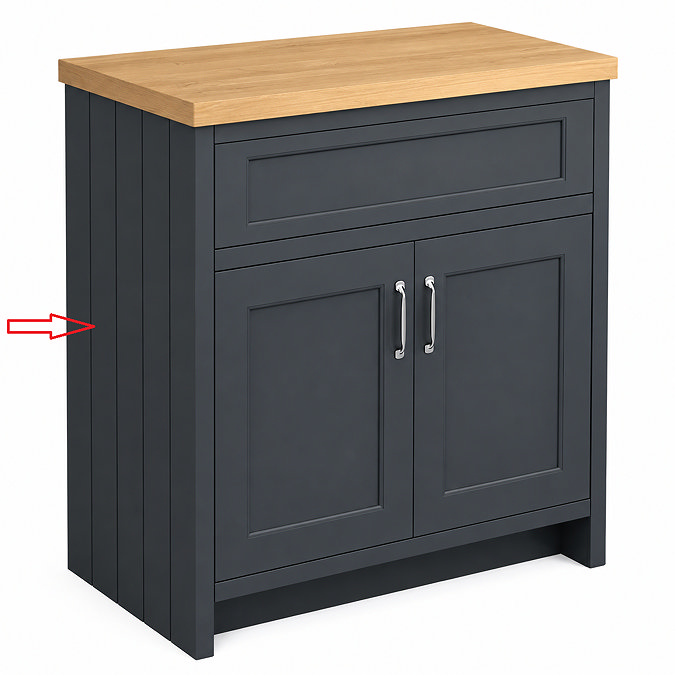 Left Hand Side Panel for Chatsworth Graphite 810mm Vanity Unit