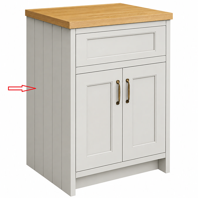 Left Hand Side Panel for Chatsworth Grey 590mm Vanity Unit