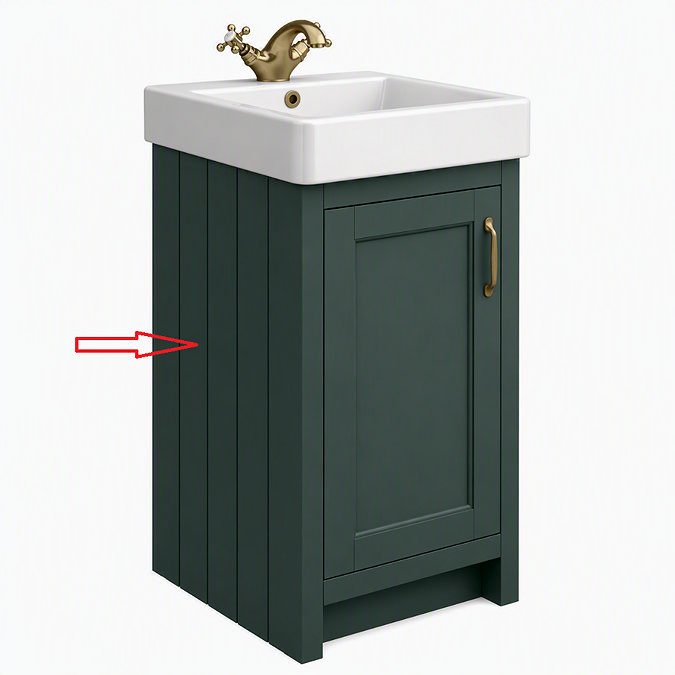 Left Hand Side Panel for Chatsworth Traditional Green Vanity Unit 425mm