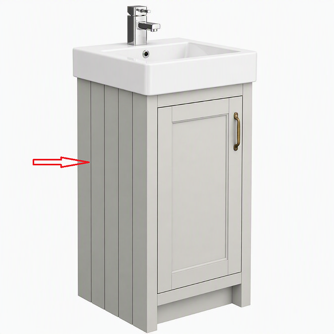 Left Hand Side Panel for Chatsworth Traditional Grey Vanity Unit 425mm