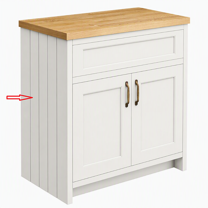 Left Hand Side Panel for Chatsworth Traditional Grey Vanity Unit 810mm
