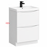 Left Hand Side Panel for Monza 600mm Floor Drawer Vanity Unit Gloss White