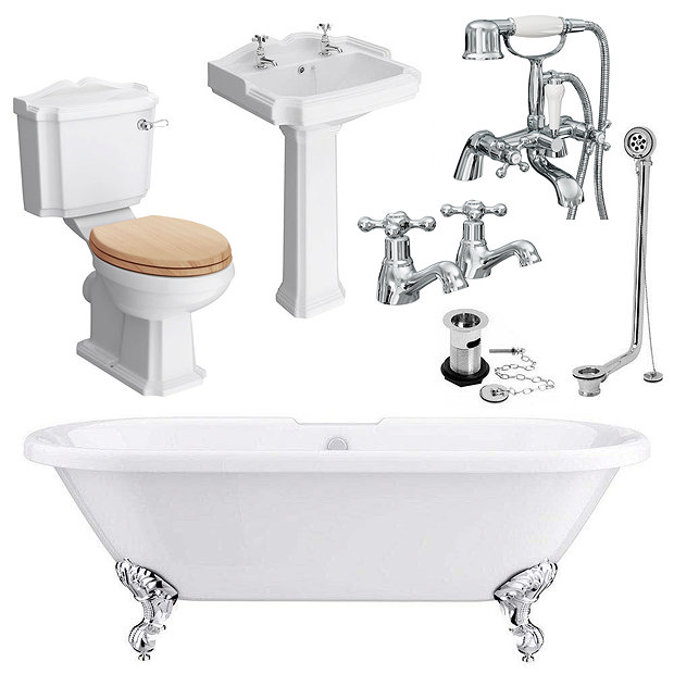 Legend Traditional Roll Top Bathroom Suite at Victorian Plumbing UK