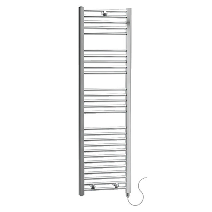 Leighton Straight Electric Heated Towel Rail - W480 x H1375mm - Chrome Large Image