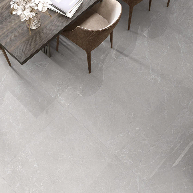 Lentella Light Grey Stone Effect Tiles - 600 x 600mm