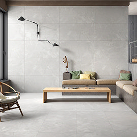 Lepanto Large Format Matt White Onyx Marble Effect Tiles - 600 x 1200mm