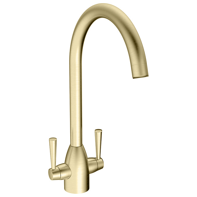 Lincoln Dual Lever Kitchen Sink Mixer - Brushed Brass