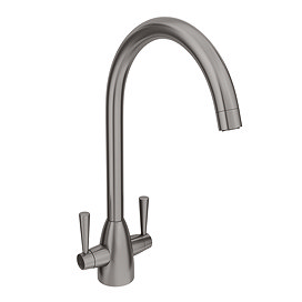 Lincoln Dual Lever Kitchen Sink Mixer - Gunmetal Grey