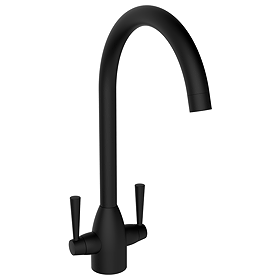 Lincoln Dual Lever Kitchen Sink Mixer - Matt Black