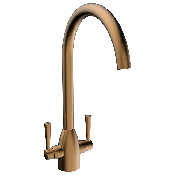 Lincoln Dual Lever Kitchen Sink Mixer - Satin Copper