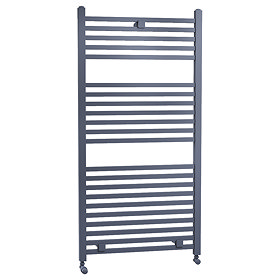 Lindley Straight Heated Towel Rail - W500 x H1110mm - Anthracite Large Image