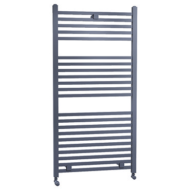 Lindley Straight Heated Towel Rail - W500 x H1110mm - Anthracite  Profile Large Image