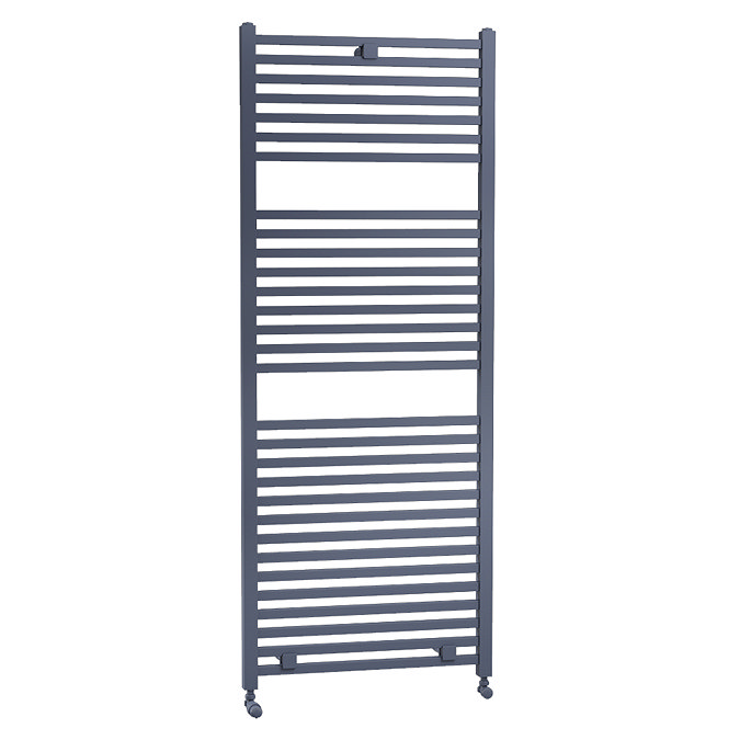 Lindley Straight Heated Towel Rail - W500 x H1420mm - Anthracite Large Image