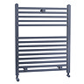 Lindley Straight Heated Towel Rail - W500 x H690mm - Anthracite Large Image