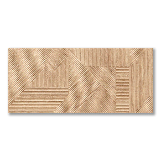 Linearis Honey Oak Geometric Wood Effect Wall Tiles - 360 x 800mm