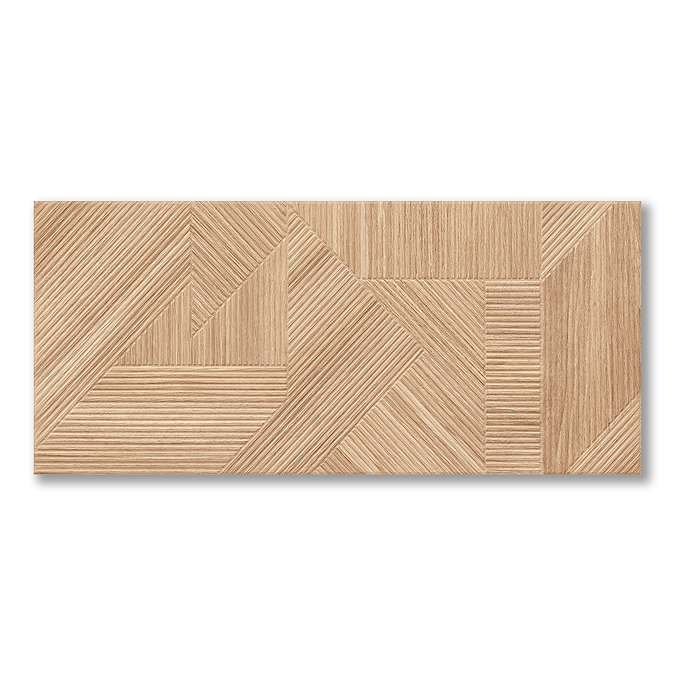 Linearis Honey Oak Geometric Wood Effect Wall Tiles - 360 x 800mm