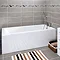 Linton Square 1700 x 700 Single Ended Acrylic Bath with Waste and Front Panel Large Image