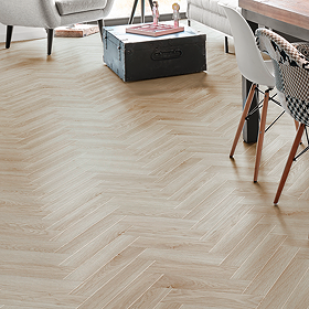 Liona by Luvanto Caramel Oak Click Plus Herringbone Vinyl Flooring 126 x 630mm (Pack of 18)