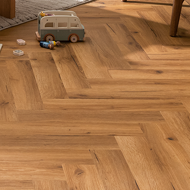 Liona by Luvanto Chaucer Oak Click Plus Herringbone Vinyl Flooring 126 x 630mm (Pack of 18)