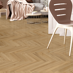 Liona by Luvanto Honey Oak Click Plus Herringbone Vinyl Flooring 126 x 630mm (Pack of 18)