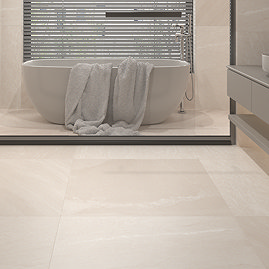 Lita Anti-slip Ivory Stone Effect Wall and Floor Tiles - 900 x 900mm