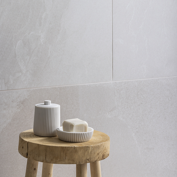 Lita Ivory Stone Effect Wall and Floor Tiles - 450 x 900mm