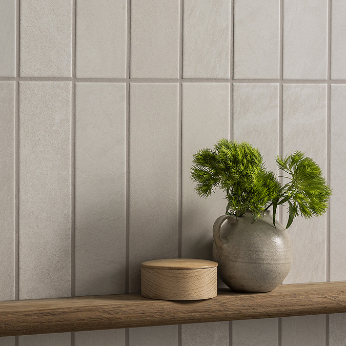 Lita Ivory Stone Effect Wall and Floor Tiles - 70 x 280mm