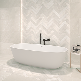 Lita Ivory Stone Effect Wall and Floor Tiles - 70 x 280mm