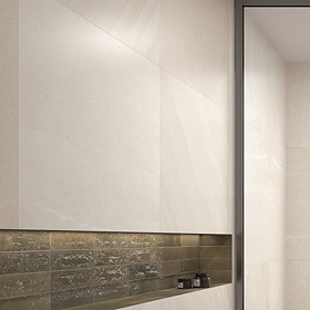 Lita Large Format Ivory Stone Effect Wall and Floor Tiles - 900 x 900mm