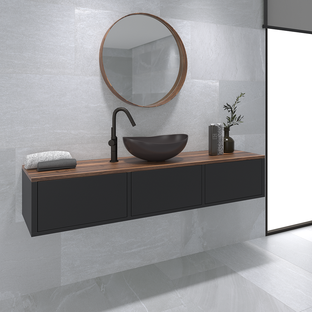 Lita Light Grey Stone Effect Wall and Floor Tiles 450 x 900mm