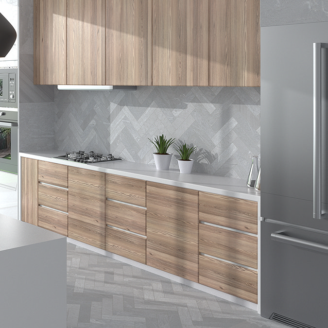 Lita Light Grey Stone Effect Wall and Floor Tiles - 70 x 280mm