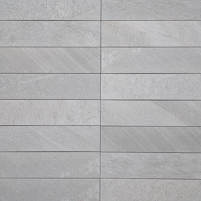 Lita Light Grey Stone Effect Wall and Floor Tiles - 70 x 280mm