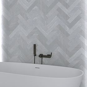 Lita Light Grey Stone Effect Wall and Floor Tiles - 70 x 280mm