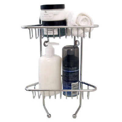 Lloyd Pascal - 2 Tier Wall Mounted Corner Basket - Chrome - 053.02.062 Large Image