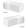 Milton Walk In 1675mm P Shaped Bath inc. Screen + Front Panel  Profile Large Image