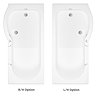Milton Walk In 1675mm P Shaped Bath inc. Screen + Front Panel  Feature Large Image