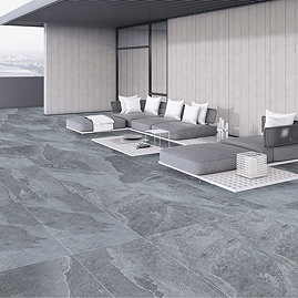 Lopata Outdoor Dark Grey Floor Tiles - 400 x 800mm