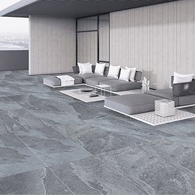 Lopata Outdoor Dark Grey Floor Tiles - 400 x 800mm