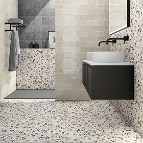Loreto White Terrazzo Effect Wall and Floor Tiles - 200 x 200mm