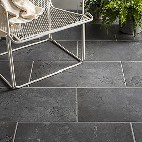 Loretta Anthracite Stone Effect Wall & Floor Tiles - 315 x 615mm