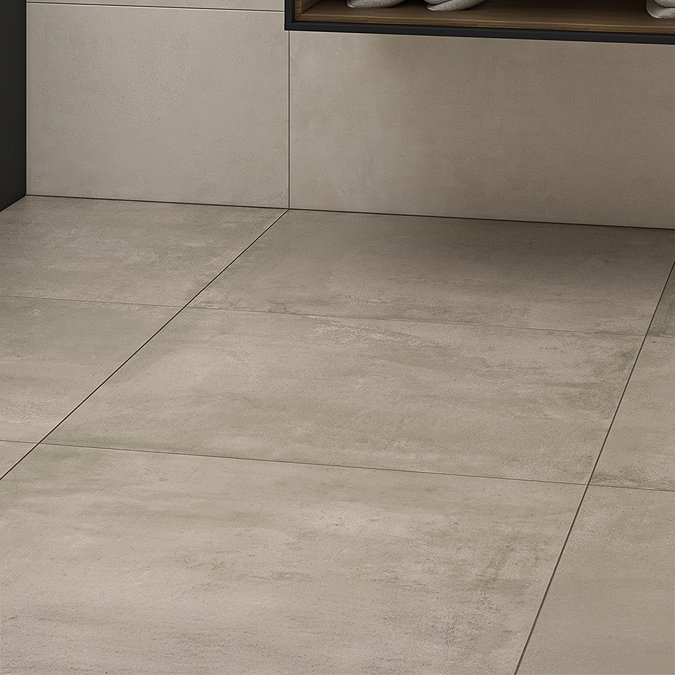 Lorita Beige Concrete Effect Tiles - 600 x 600mm